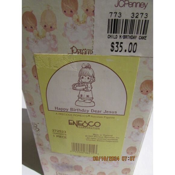 ENESCO PRECIOUS MOMENTS HAPPY BIRTHDAY DEAR JESUS 1997 272523 CHRISTIAN - Picture 2 of 7